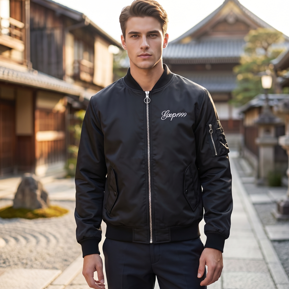 Dragon Tiger Embroidered Bomber Jacket