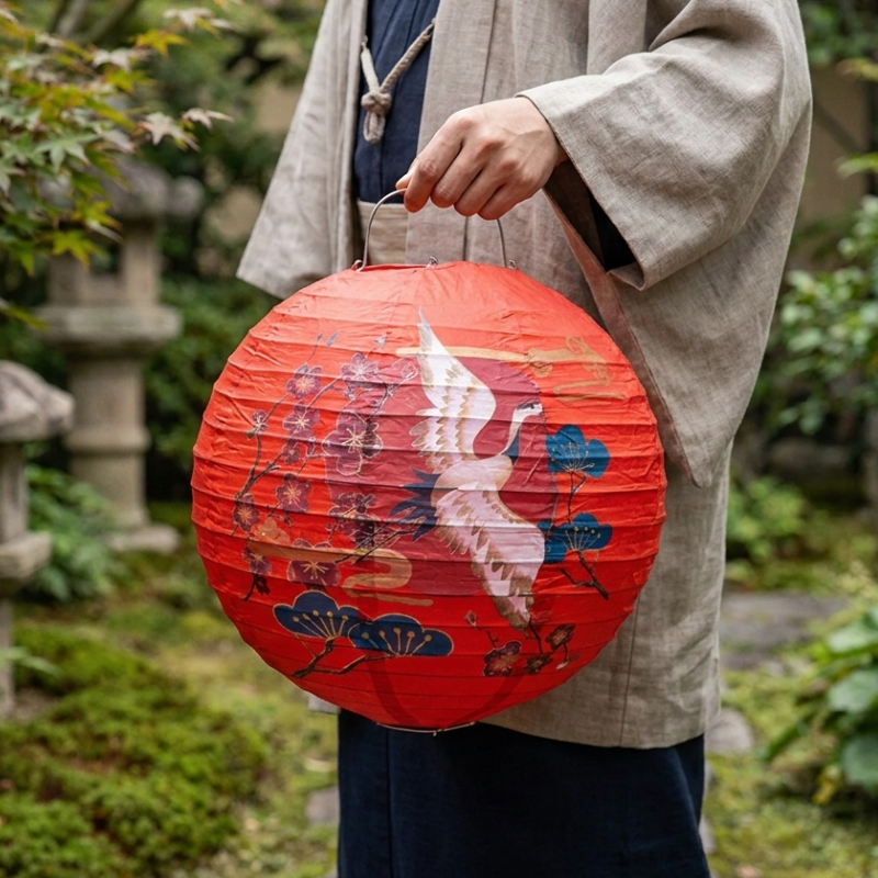 Japanese Crane Paper Lantern