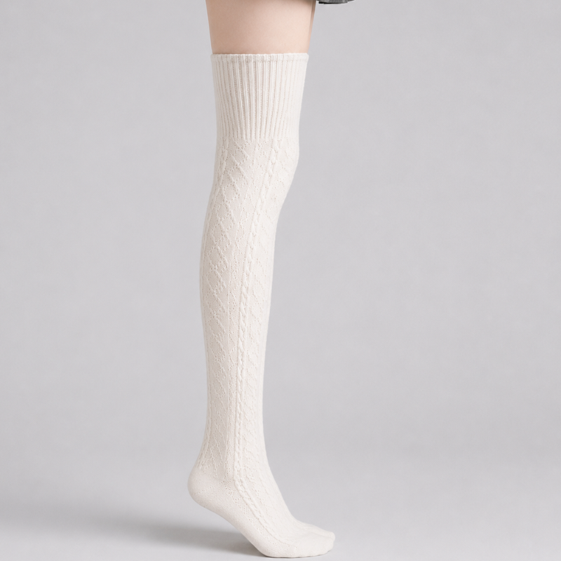 Cable Knit Over the Knee Socks