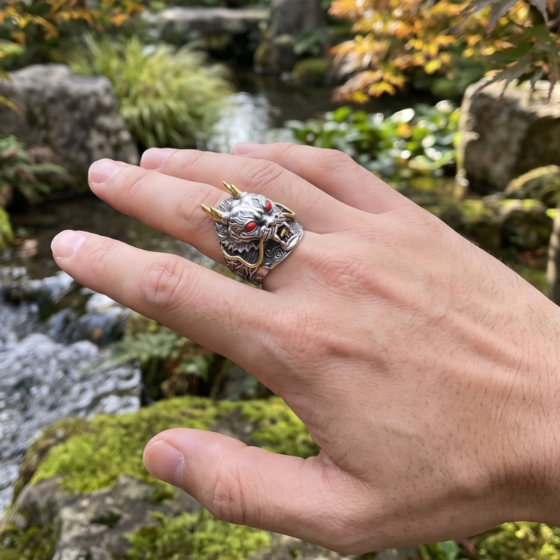 Japanese Dragon Head Ring