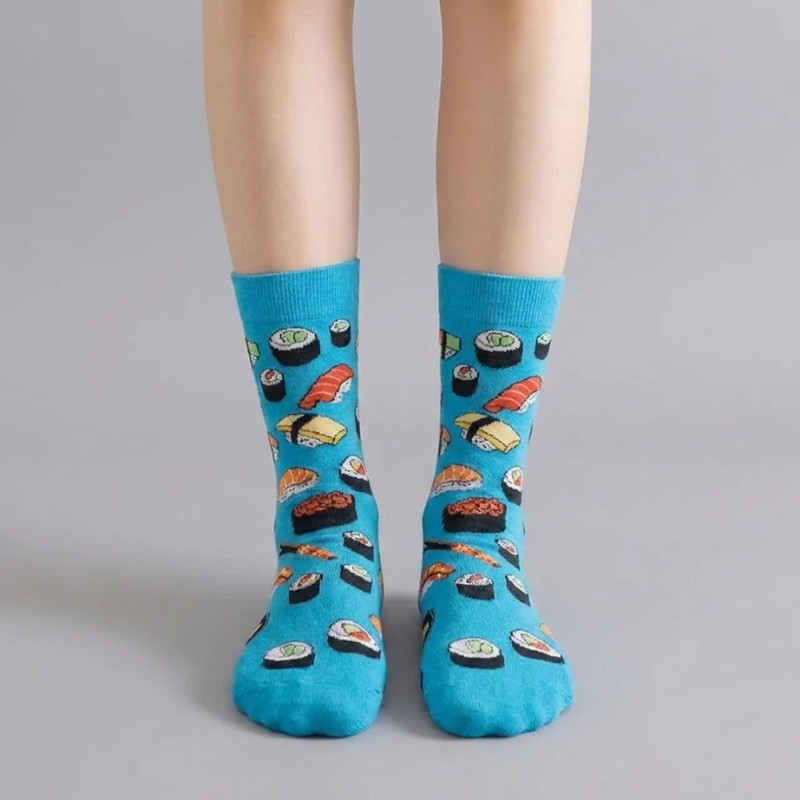 Sushi Print Crew Socks