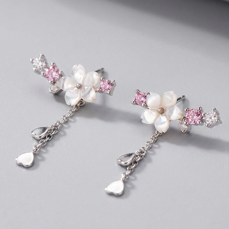 Sakura Crystal Ear Climbers