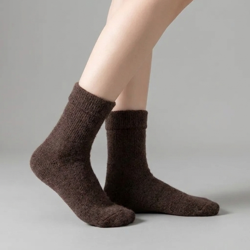 Fuzzy Wool Crew Socks