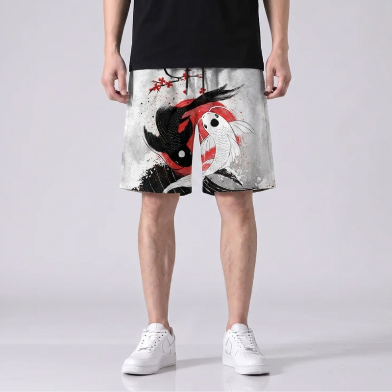 Koi Fish Yin-Yang Shorts