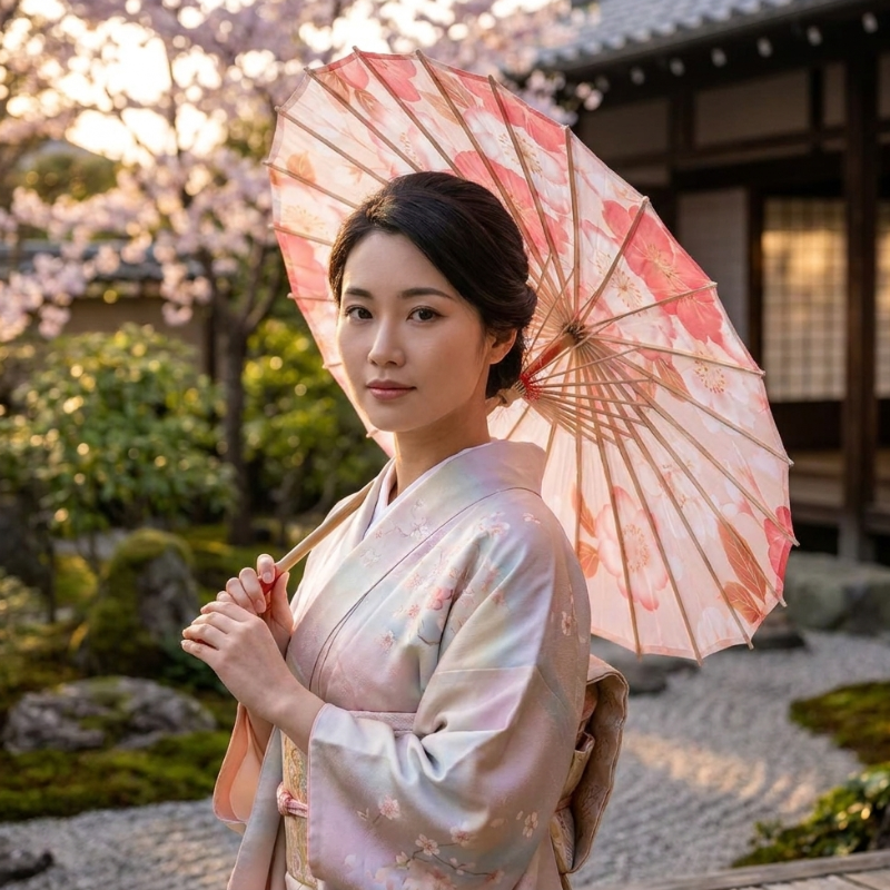 Camellia Blossom Umbrella