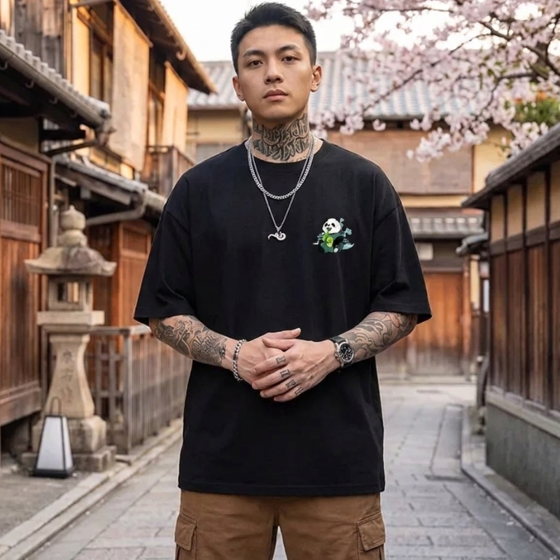 Panda Eat Bamboo Oversized T-shirt