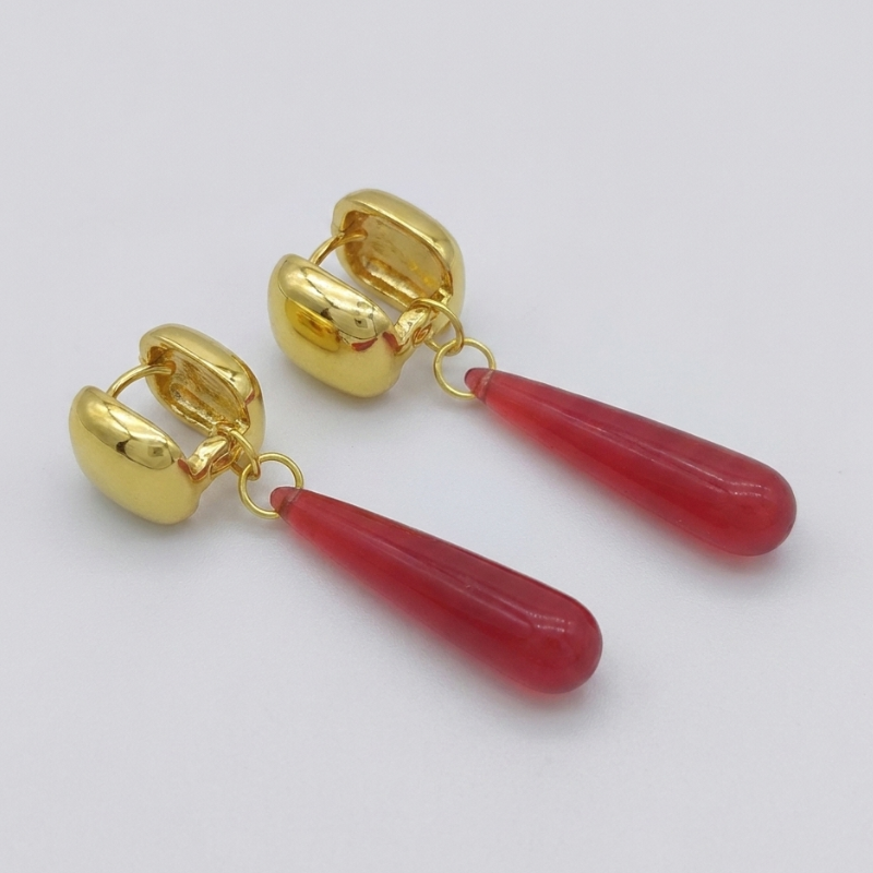 Red Water Drop Earrings
