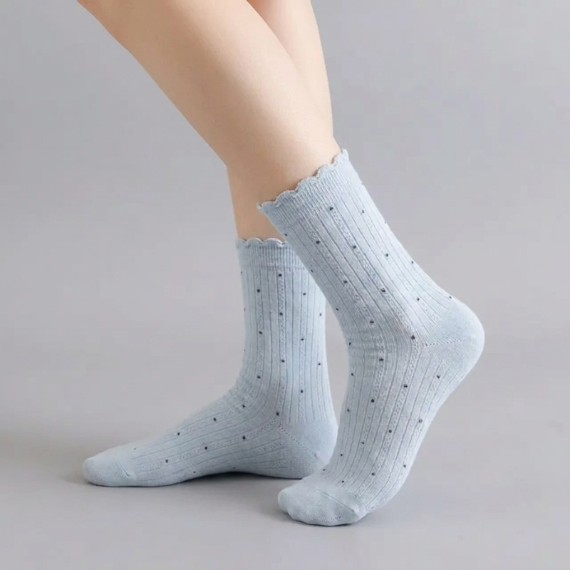 Japanese Polka Dot Crew Socks