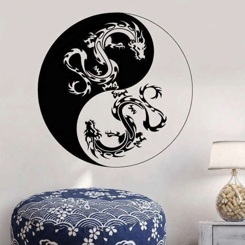Yin Yang Dragon Wall Decal