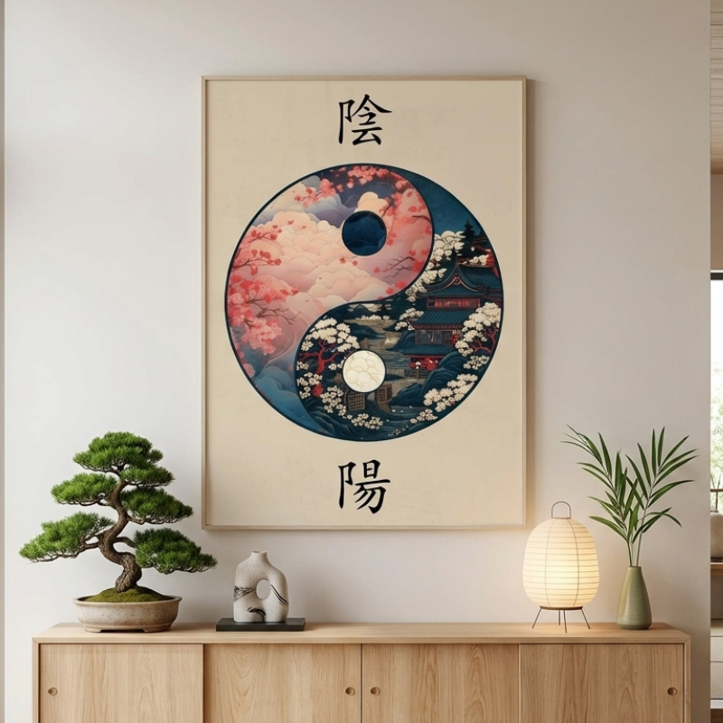 Yin Yang Japanese Painting