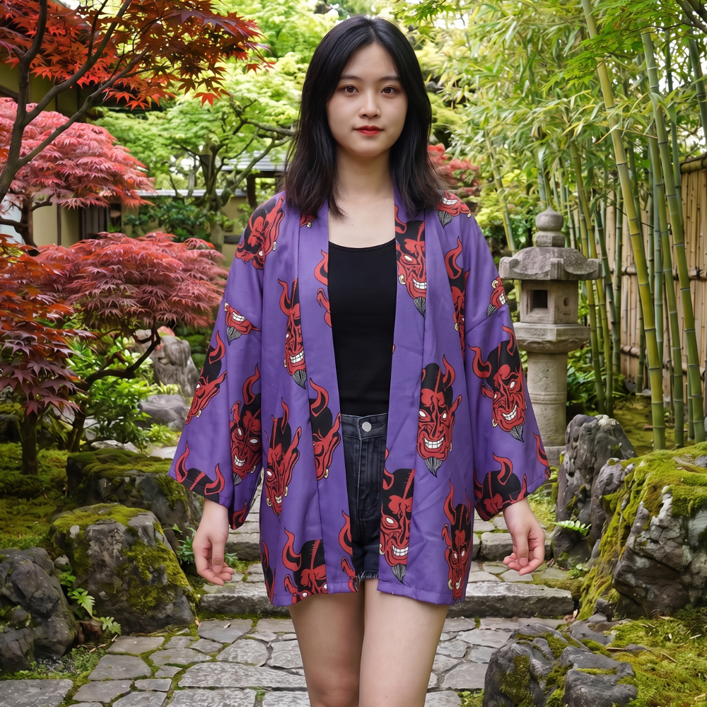 Oni Mask Kimono Jacket