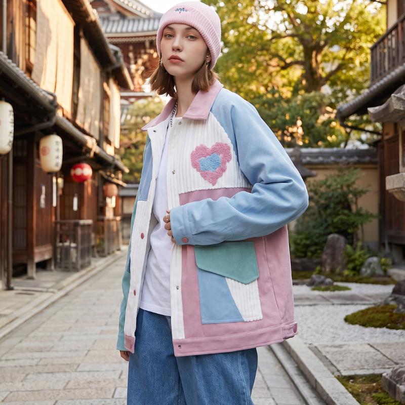 Patchwork Corduroy Heart Jacket