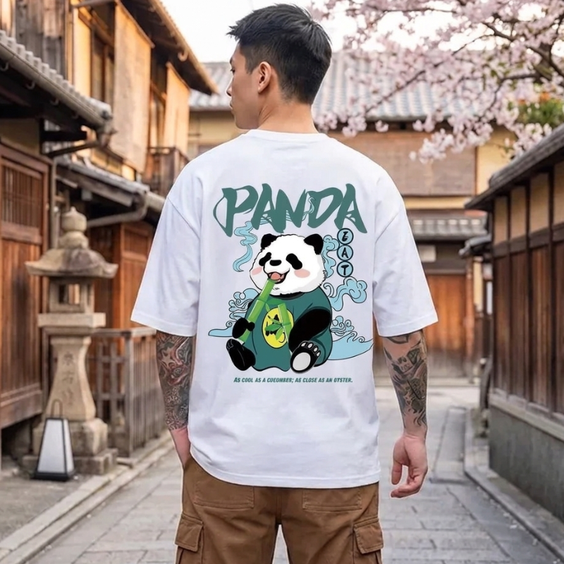 Panda Eat Bamboo Oversized T-shirt