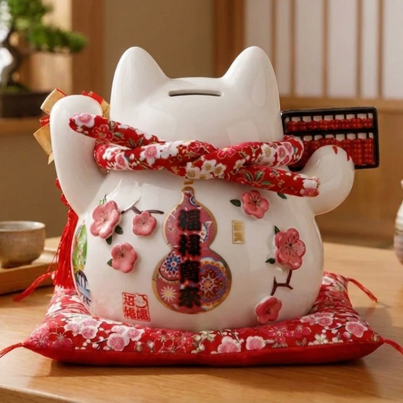 Pink Maneki Neko Lucky Cat