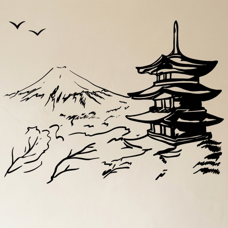 Mount Fuji Wall Decals