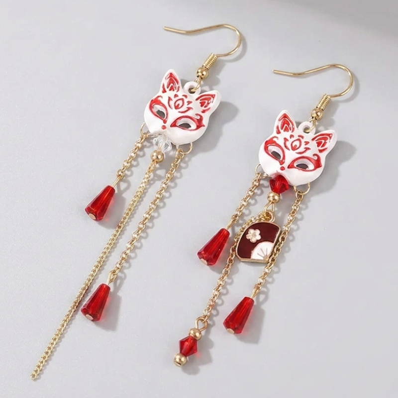 Kitsune Fox Mask Earrings