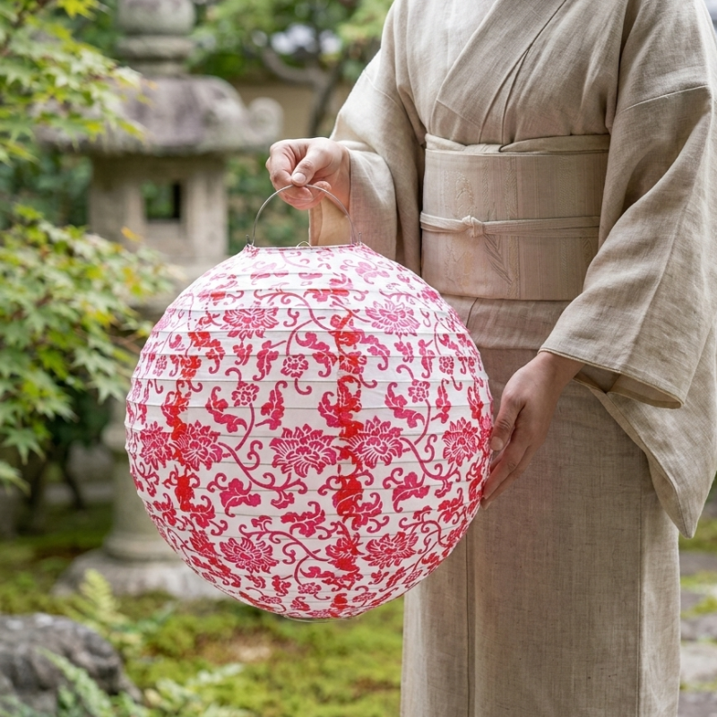 Pink Japanese Paper Lantern