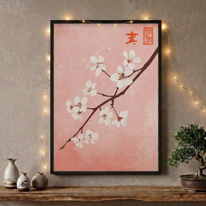Sakura Branch Japanese Painting