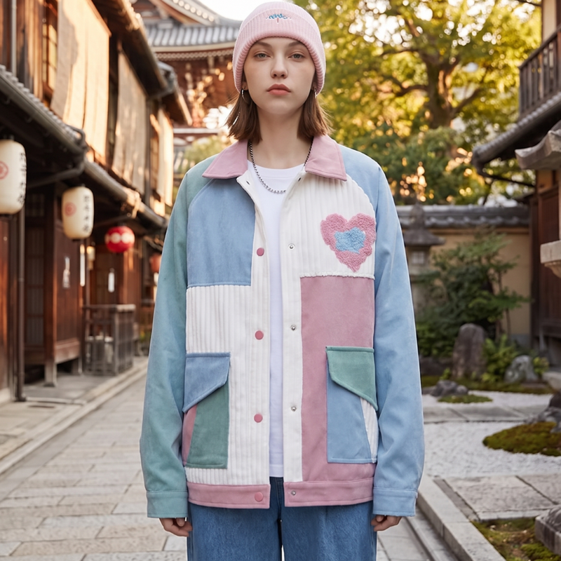 Patchwork Corduroy Heart Jacket