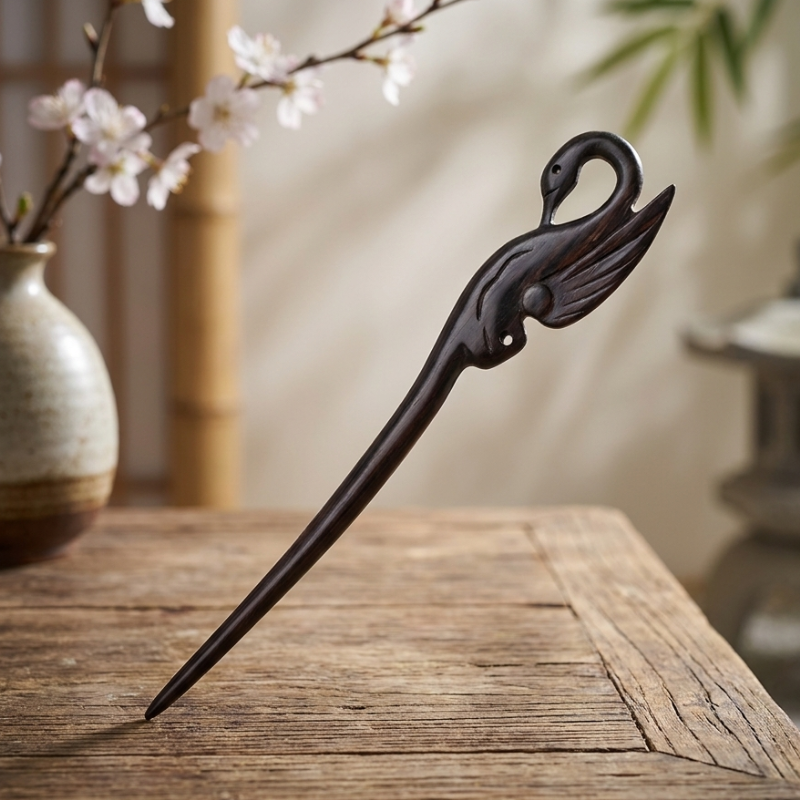 Crane Kanzashi Hair Stick