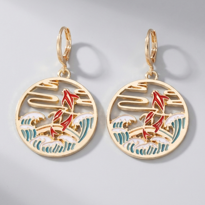 Koi Fish Hoop Earrings