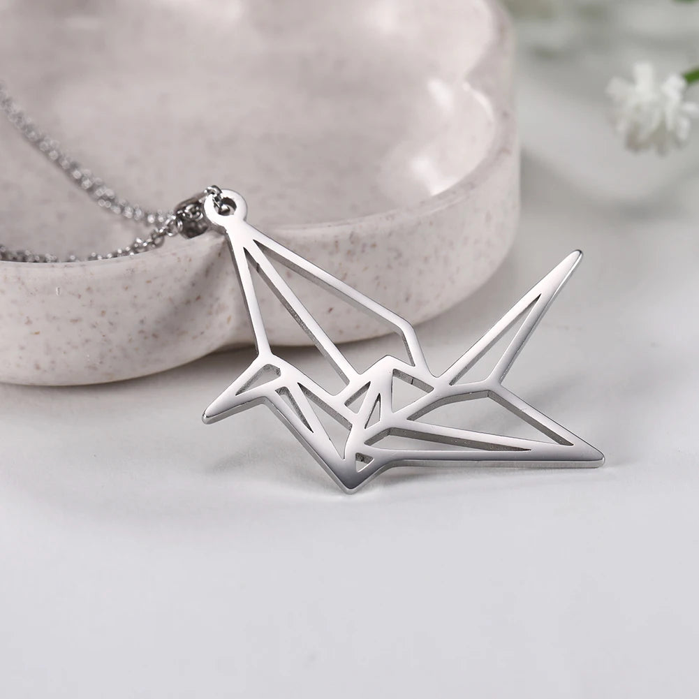 Crane Pendant Necklace for Women