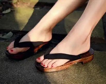 Women Floral Geta Sandals