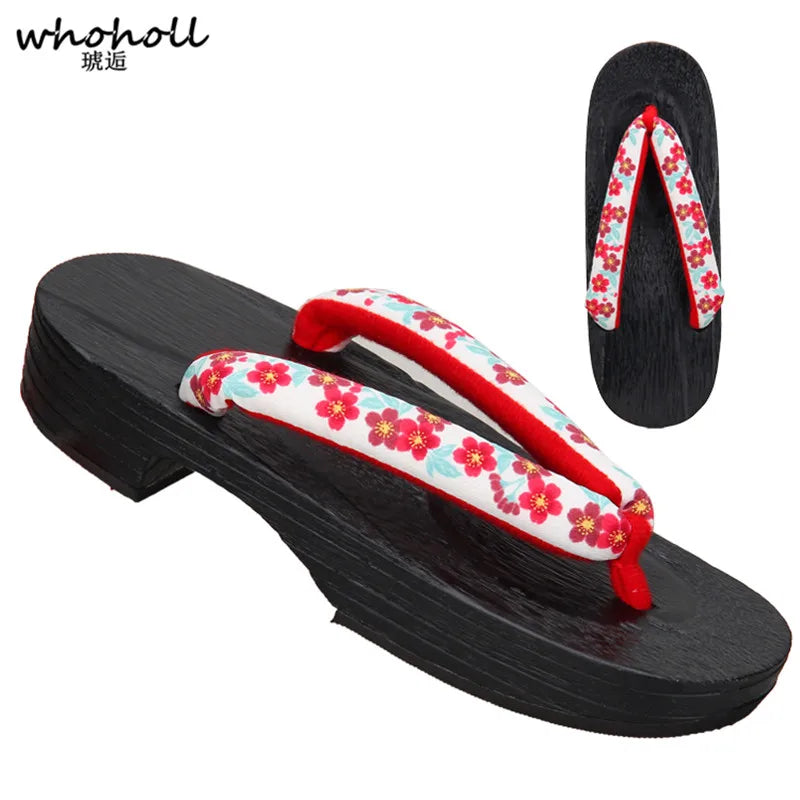 Women Floral Geta Sandals