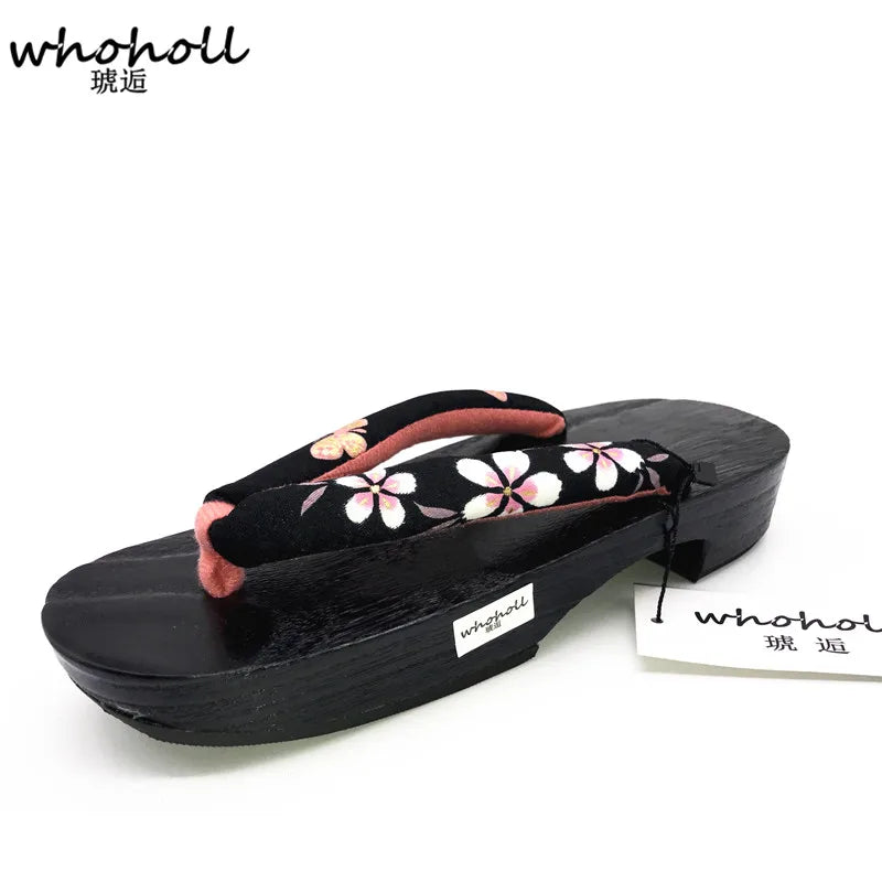 Women Floral Geta Sandals