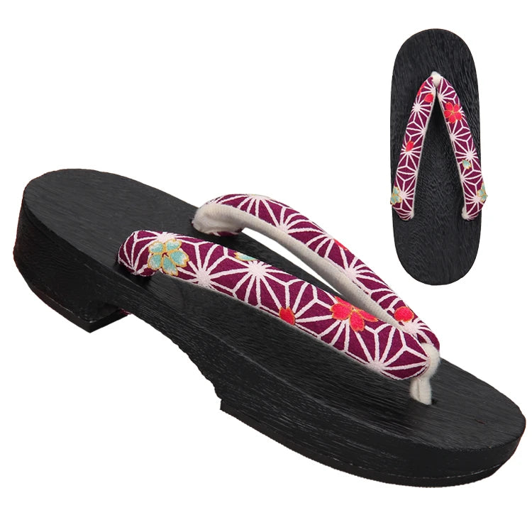 Women Floral Geta Sandals
