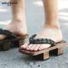 Size 46 47 Man Flip-flops Japanese Clogs Wooden Geta Two Teeth Cosplay Costume Anime Unisex Sandals Slippers
