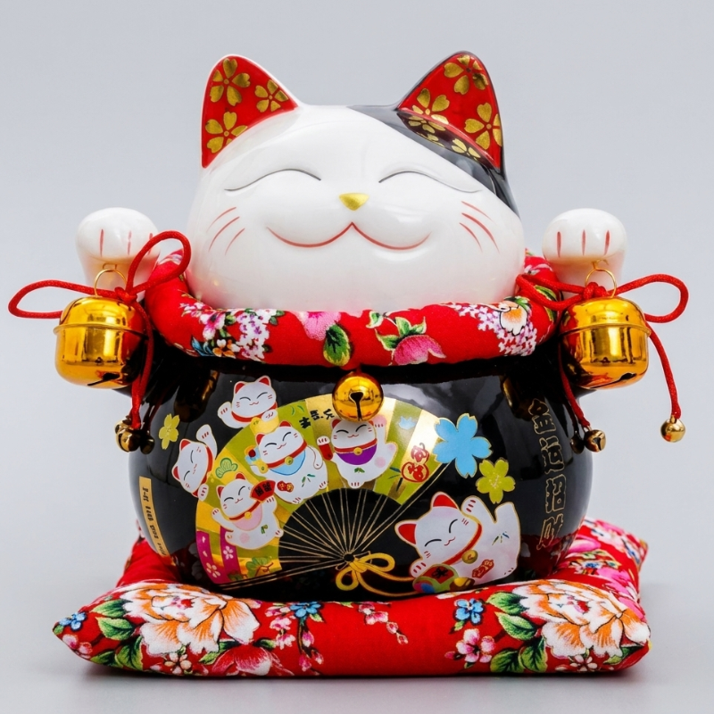 Black Maneki Neko Lucky Cat