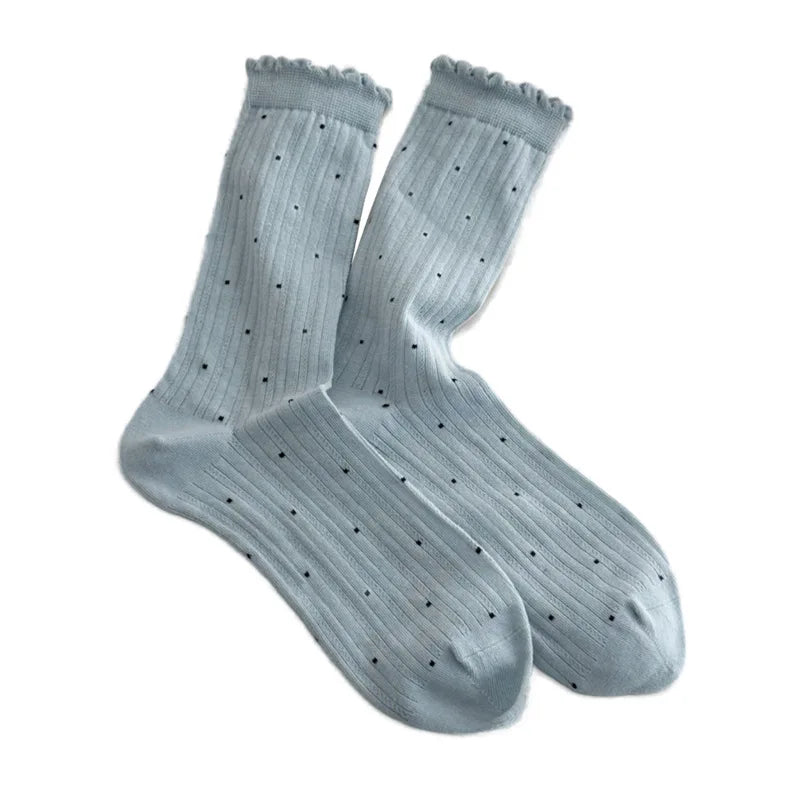 Japanese Polka Dot Crew Socks