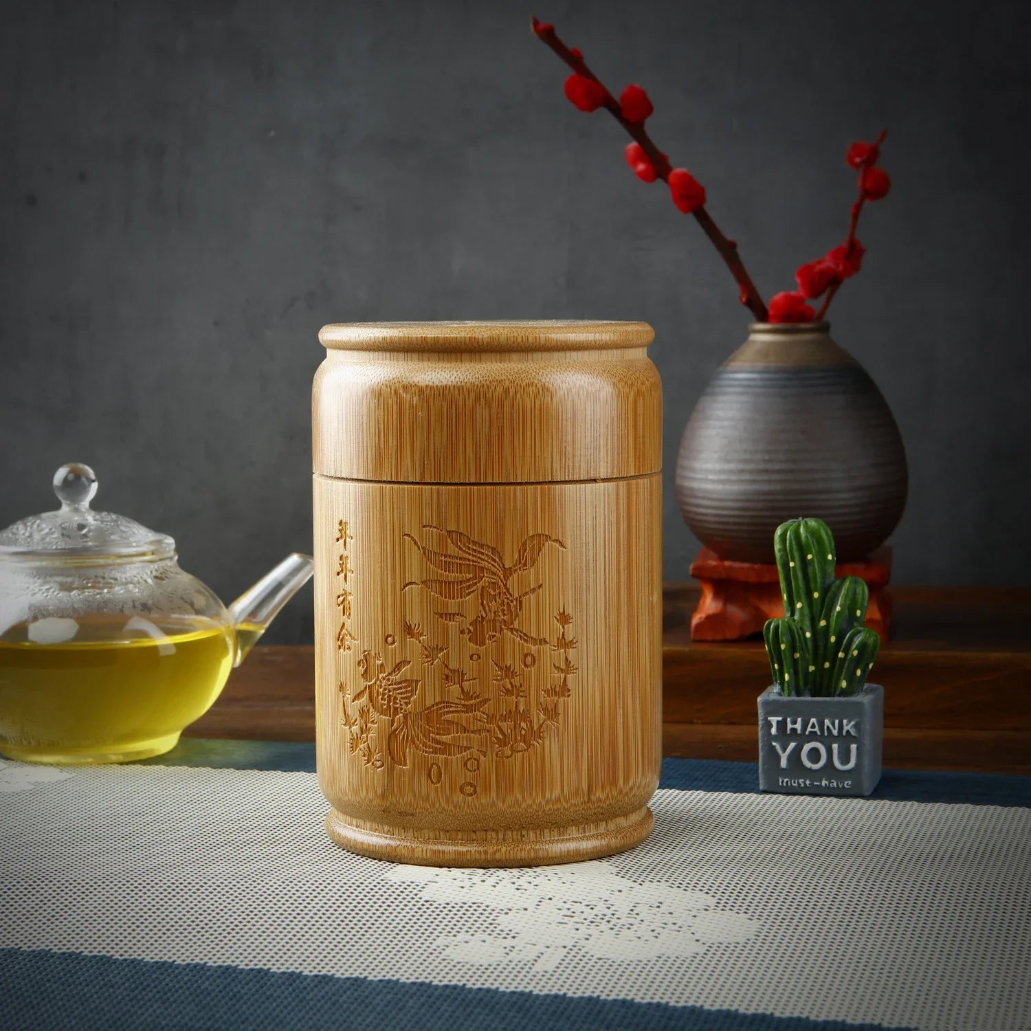 Japanese Bamboo Tea Storage Box