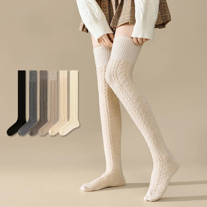 Cable Knit Over the Knee Socks