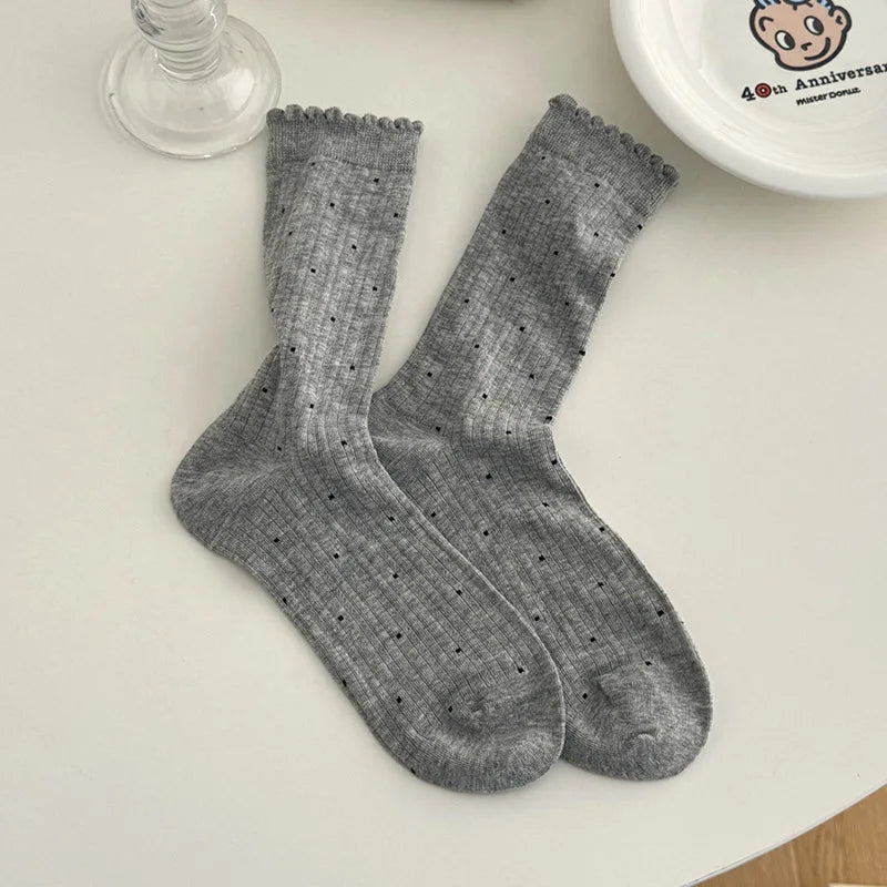 Japanese Polka Dot Crew Socks
