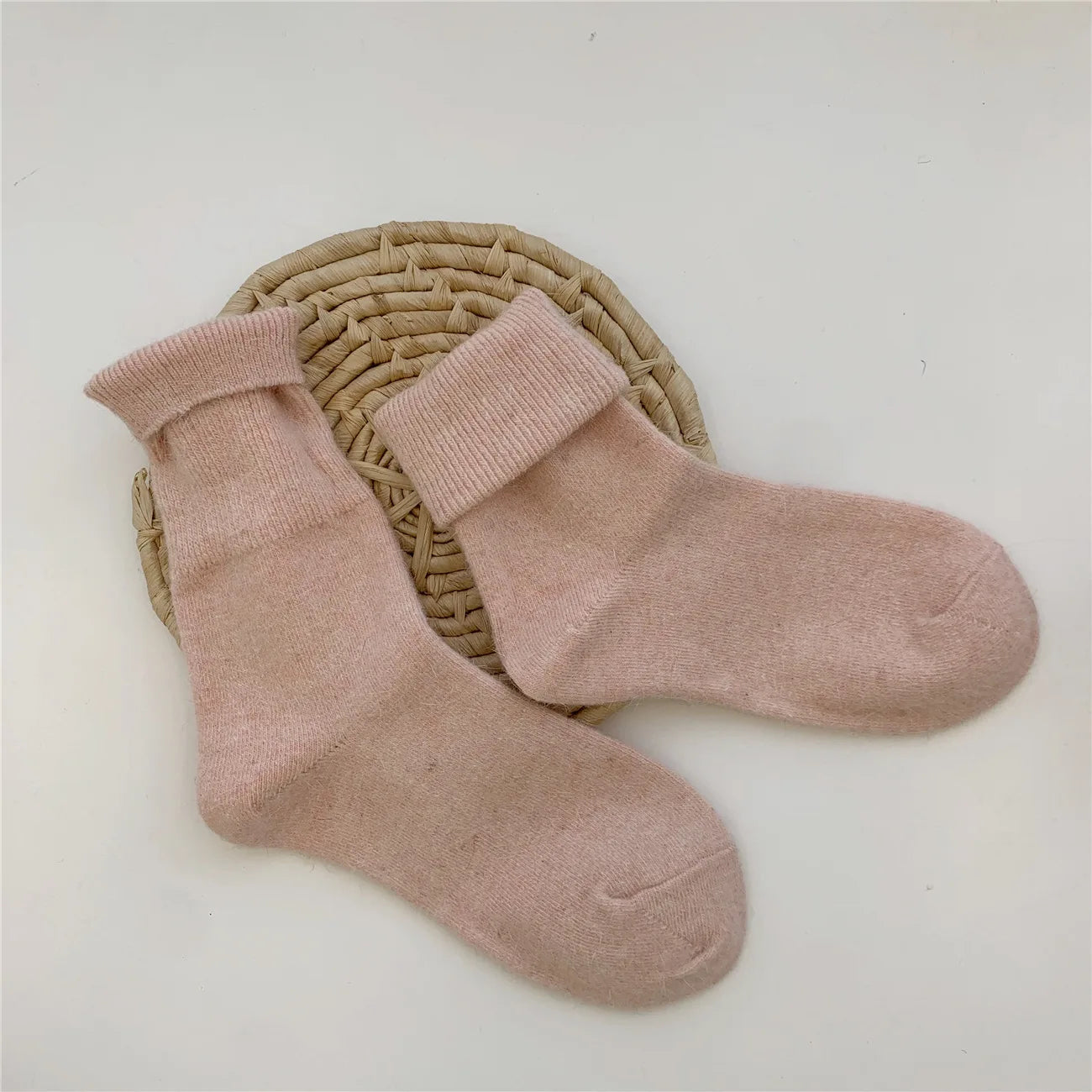Fuzzy Wool Crew Socks