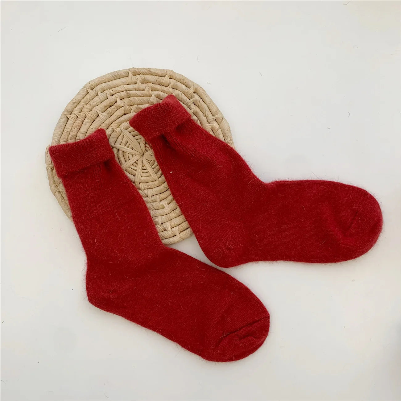 Fuzzy Wool Crew Socks