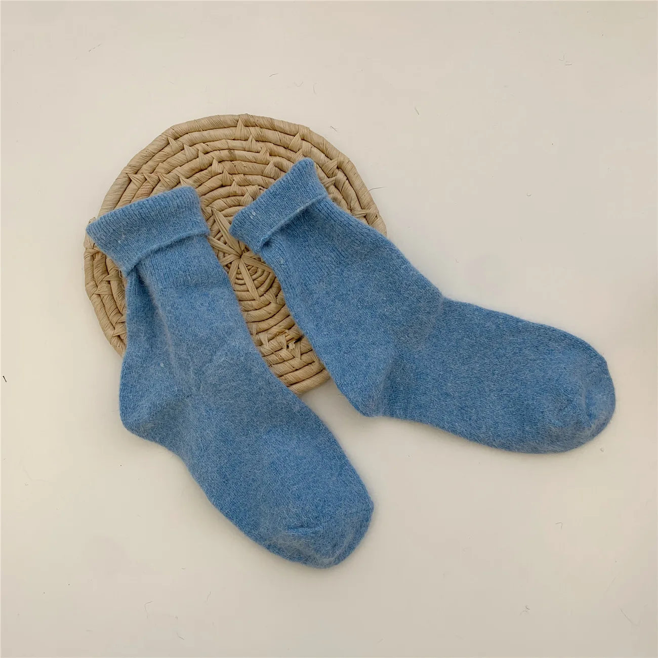 Fuzzy Wool Crew Socks