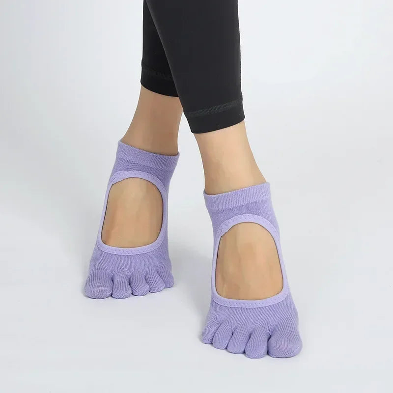 Five-Toe Pilates Grip Socks