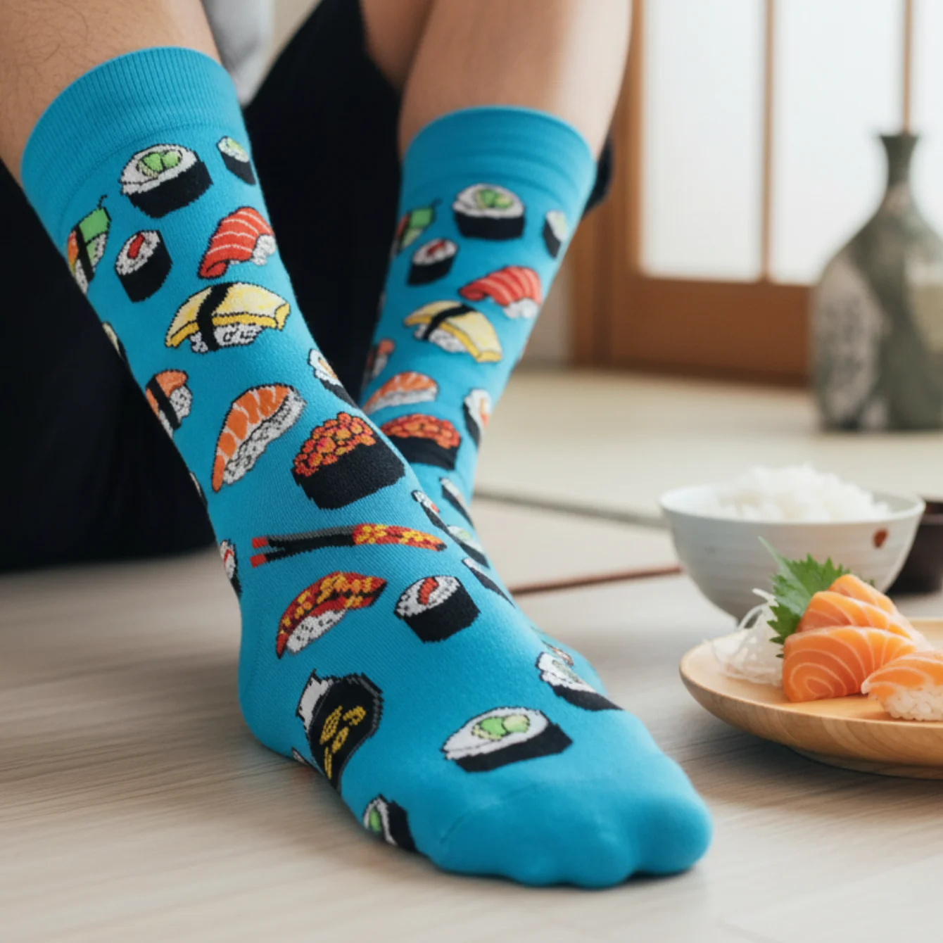 Sushi Print Crew Socks
