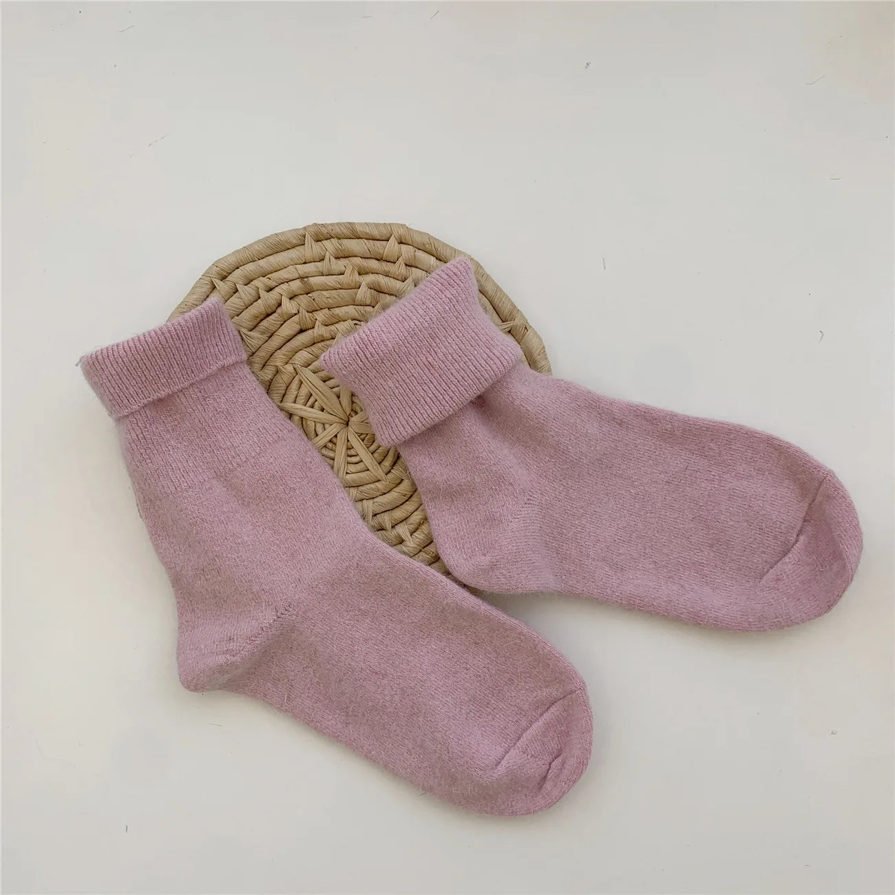 Fuzzy Wool Crew Socks