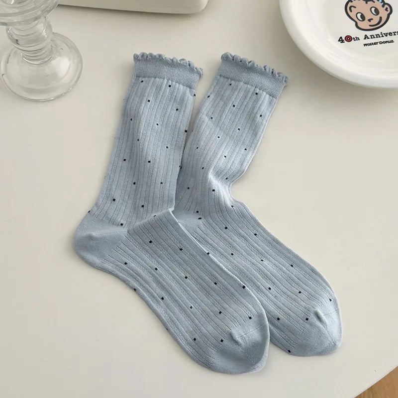 Japanese Polka Dot Crew Socks