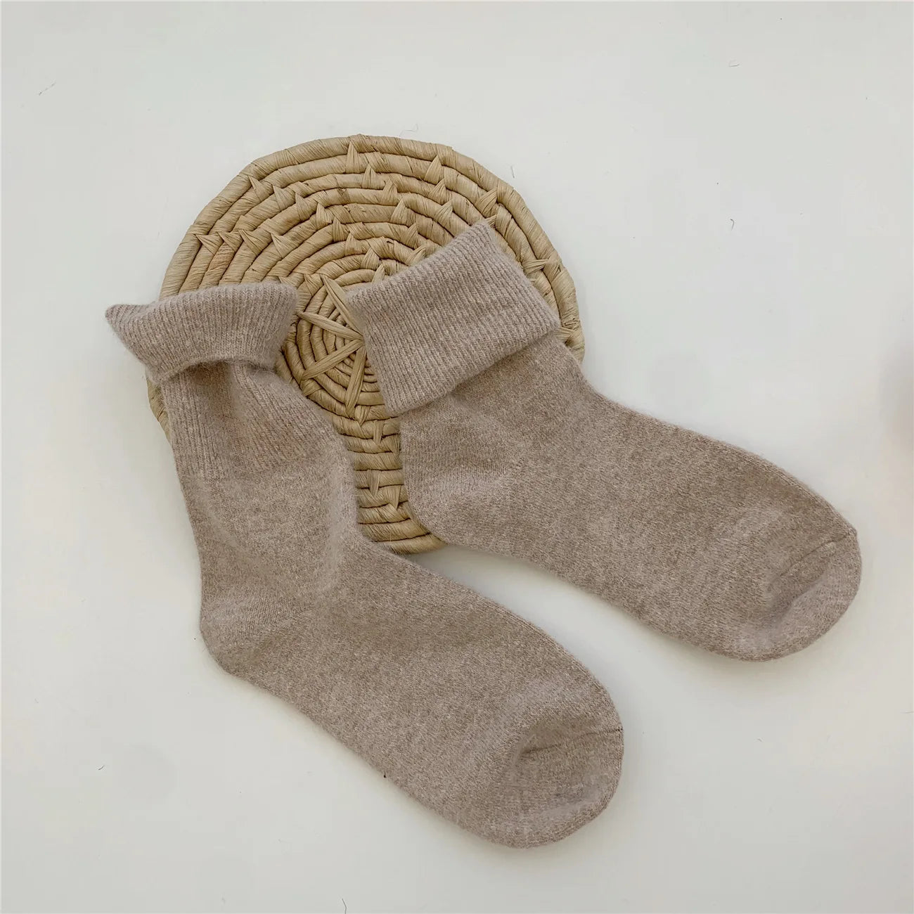 Fuzzy Wool Crew Socks