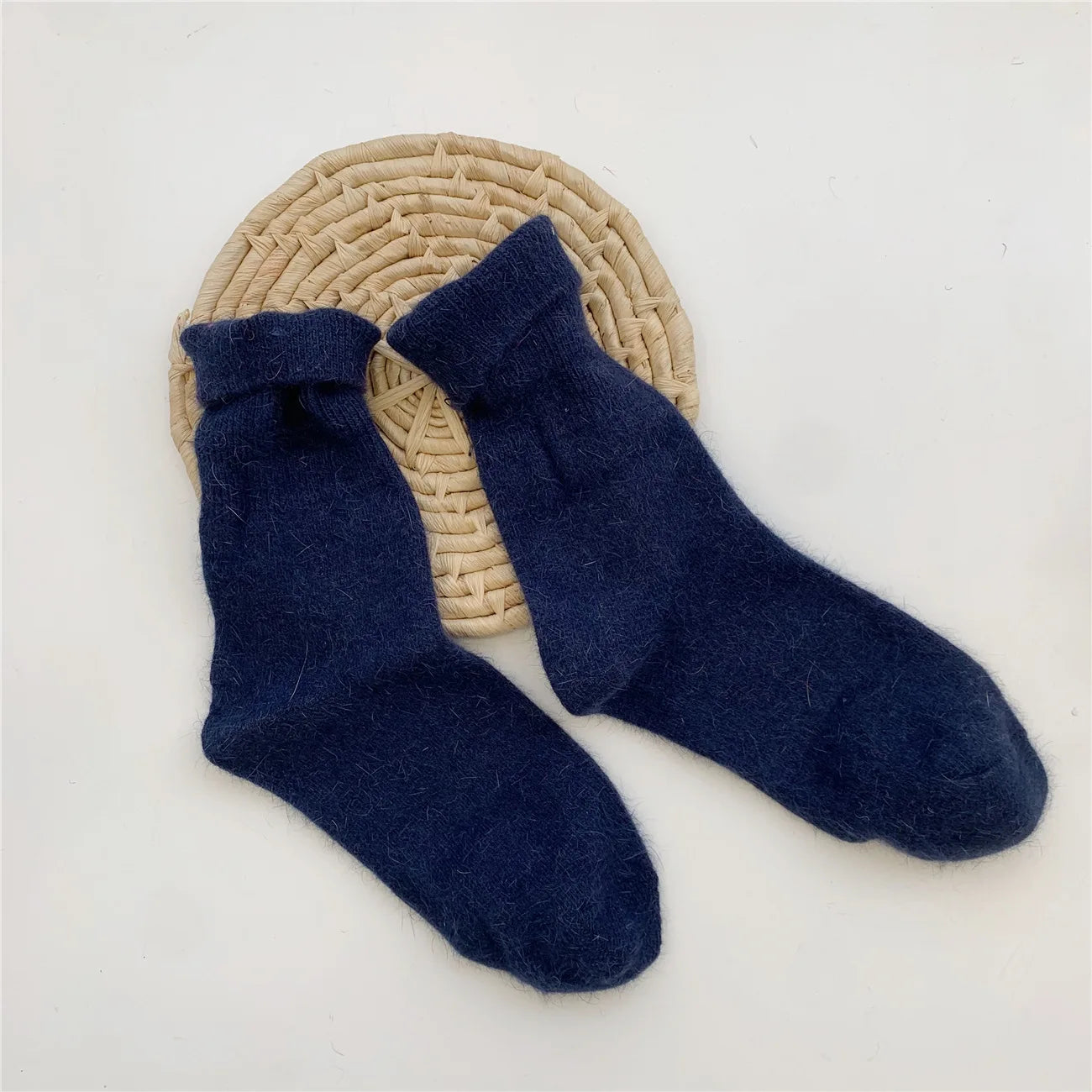 Fuzzy Wool Crew Socks