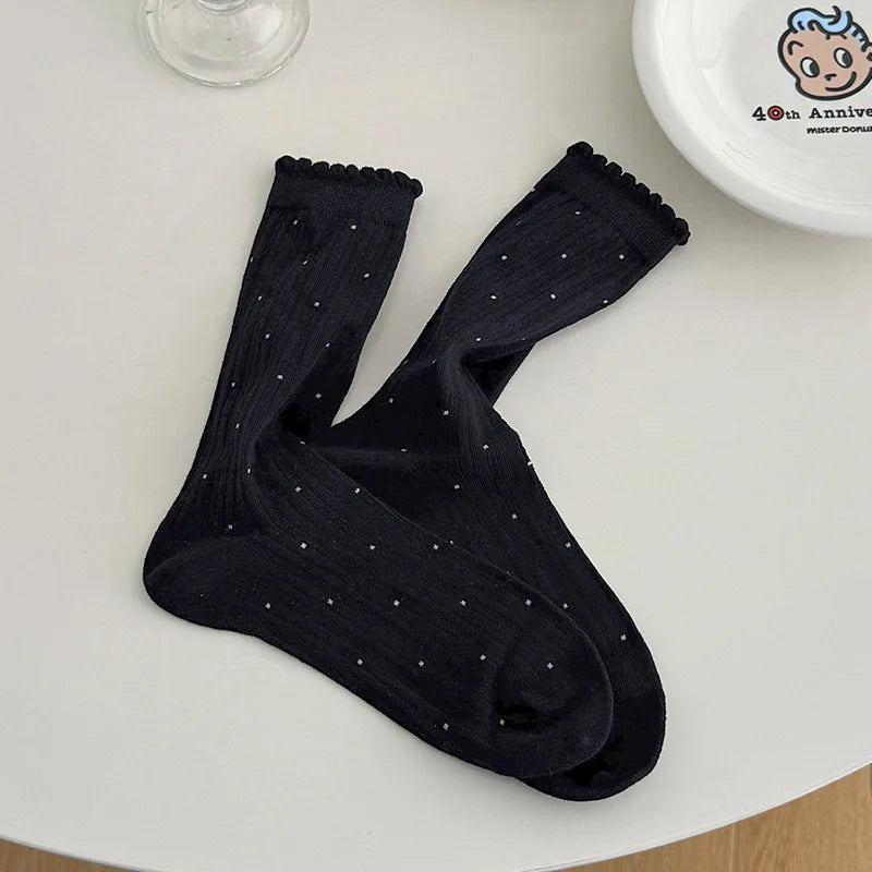 Japanese Polka Dot Crew Socks