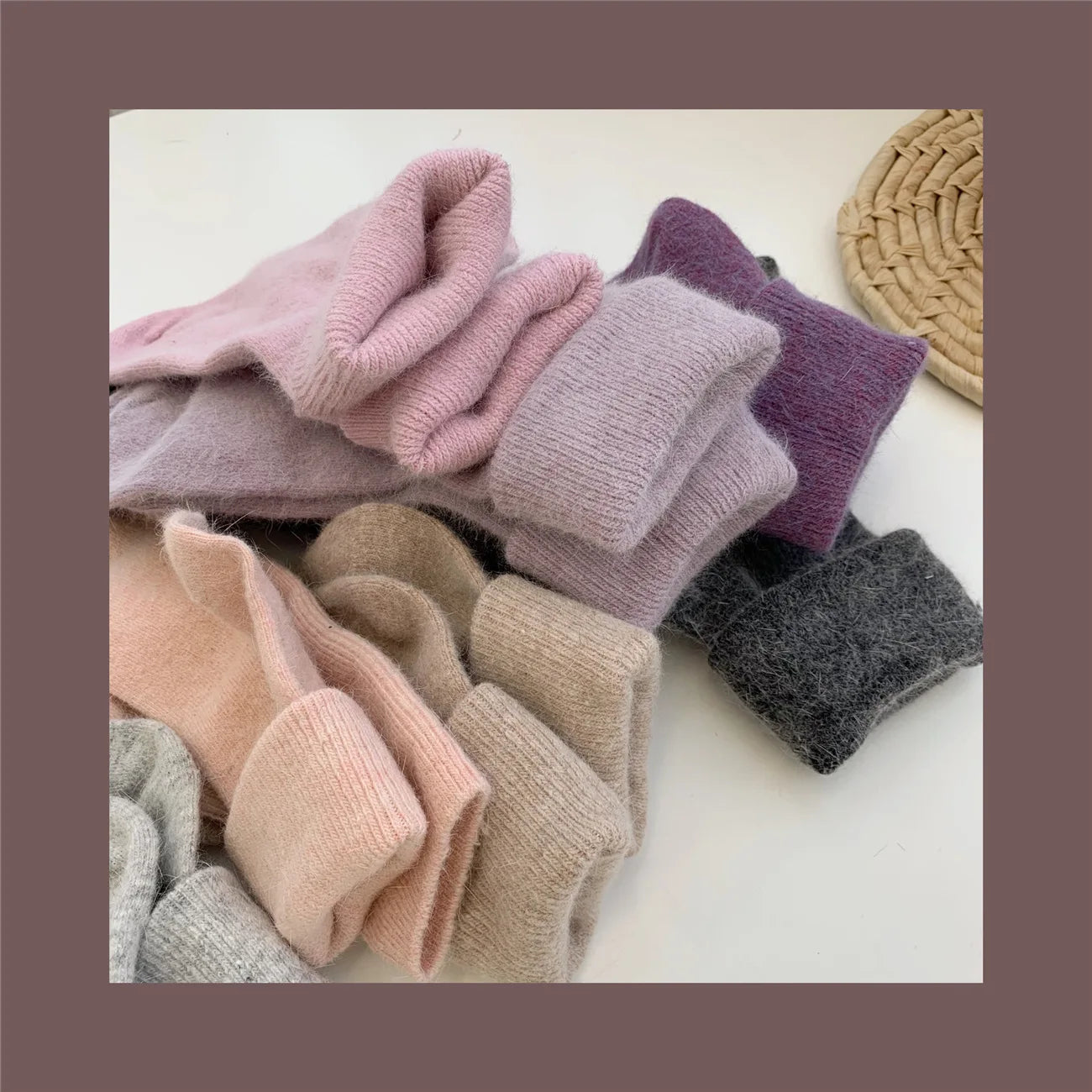 Fuzzy Wool Crew Socks