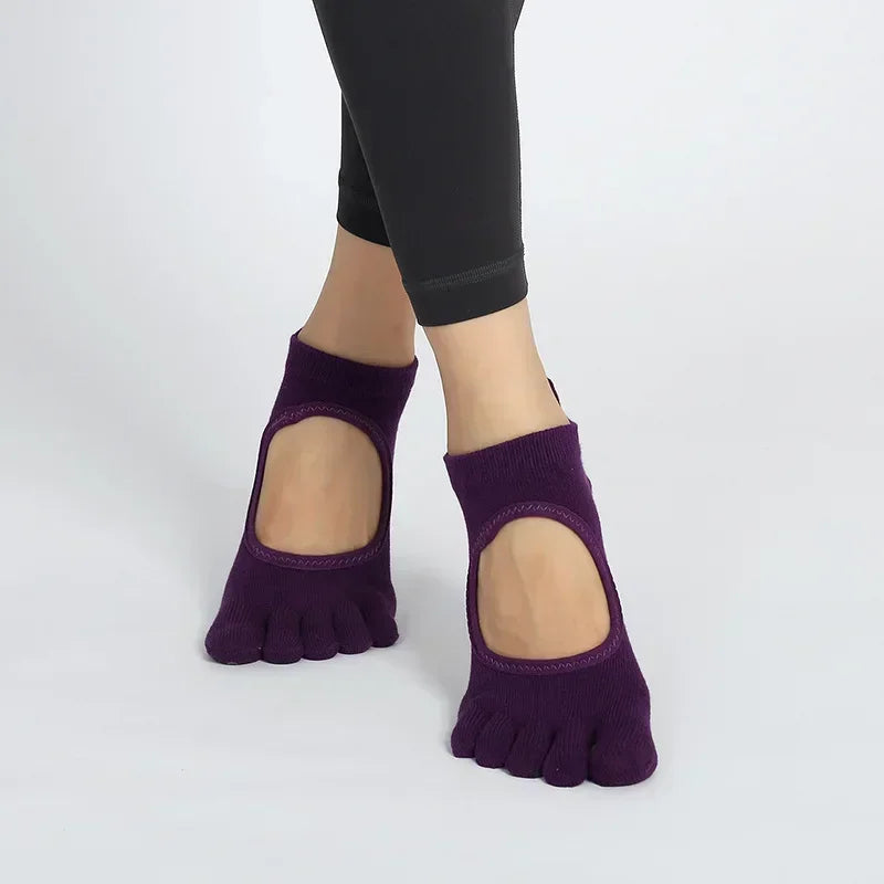 Five-Toe Pilates Grip Socks