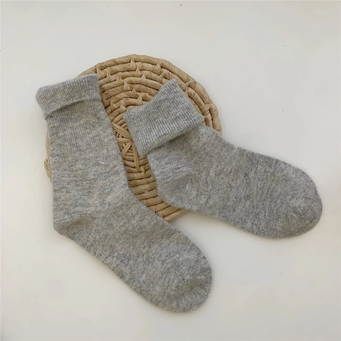 Fuzzy Wool Crew Socks