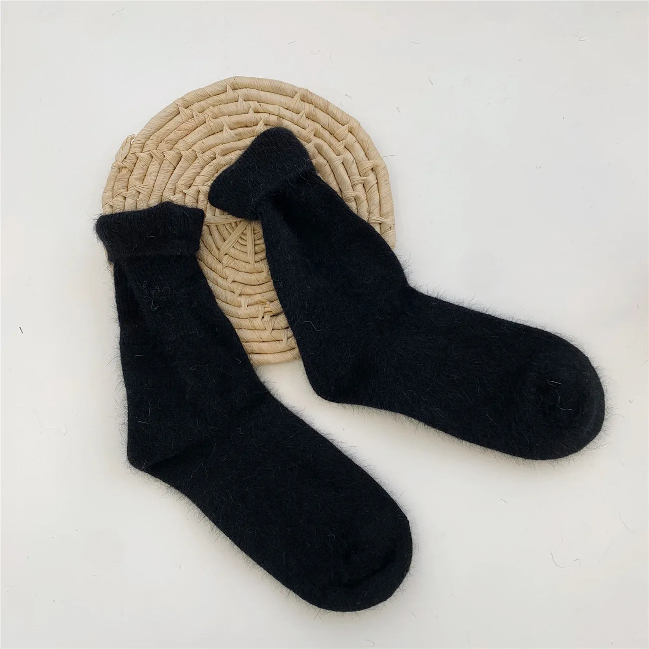 Fuzzy Wool Crew Socks